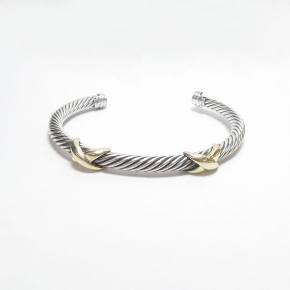 DAVID YURMAN Sterling Silver Cable Cuff Bracelet … - image 1