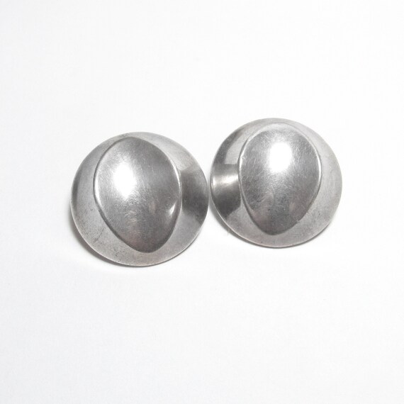 JONDELL Sterling Silver Indent Design Round Clip … - image 1