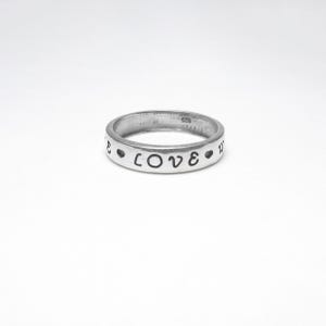 Simple Sterling Silver TRUE LOVE WAITS Band Style Ring Vintage