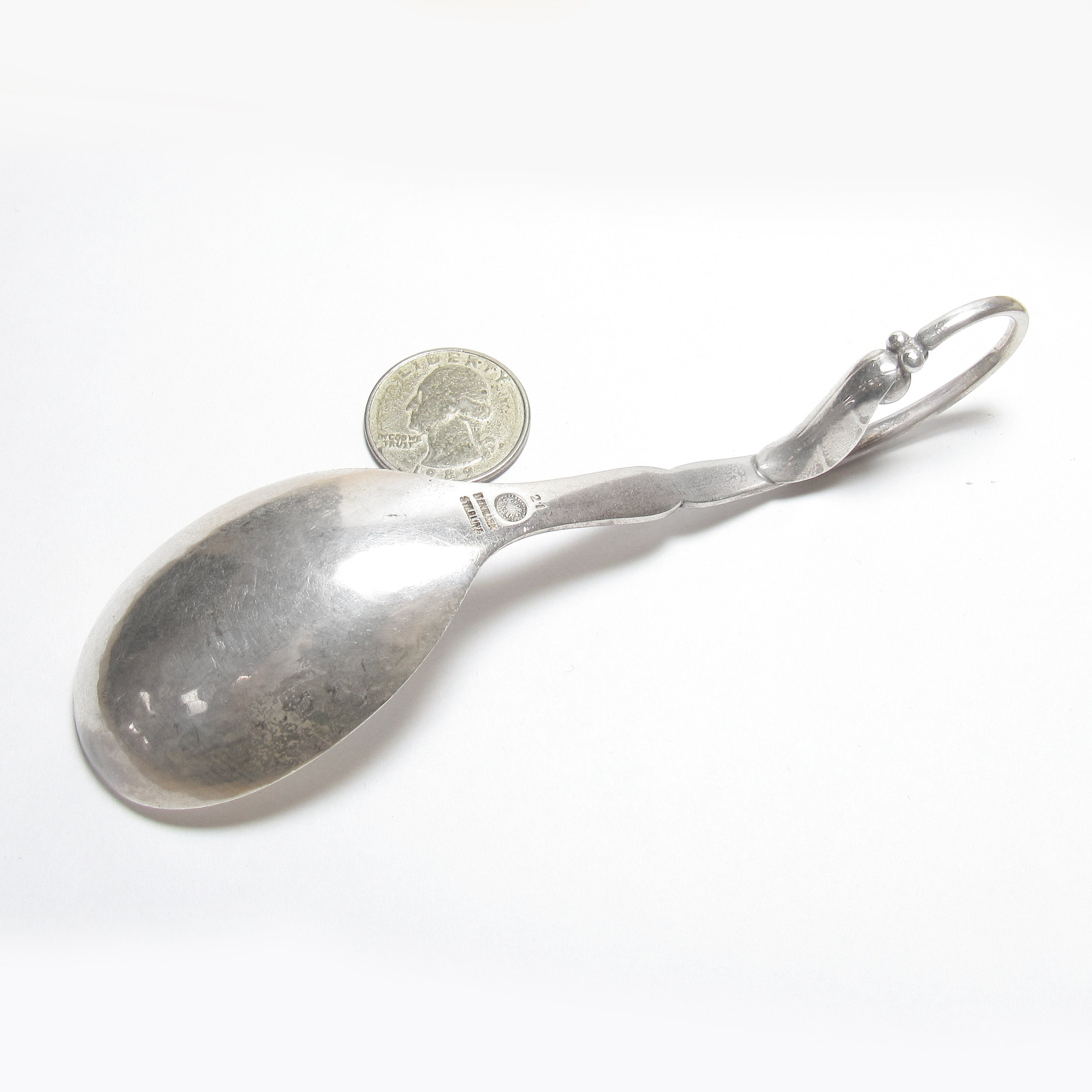 美品★ジョージジェンセン★スターリングシルバー★サービングフォーク ジョージ・ジェンセン「サービングスプーン＆フォーク 二本セット