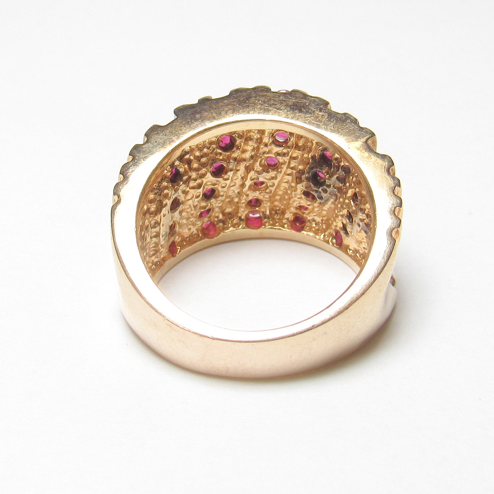Berry Clusters Rings PRIME ART Sterling Silver Gold Tone Lab Created Berry Red Ruby Cluster ...