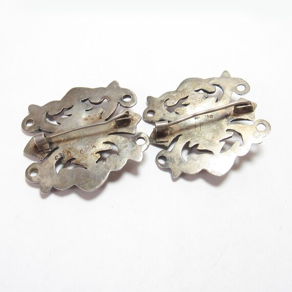 Two Heavy Sterling Silver Handmade Matching Flora… - image 3