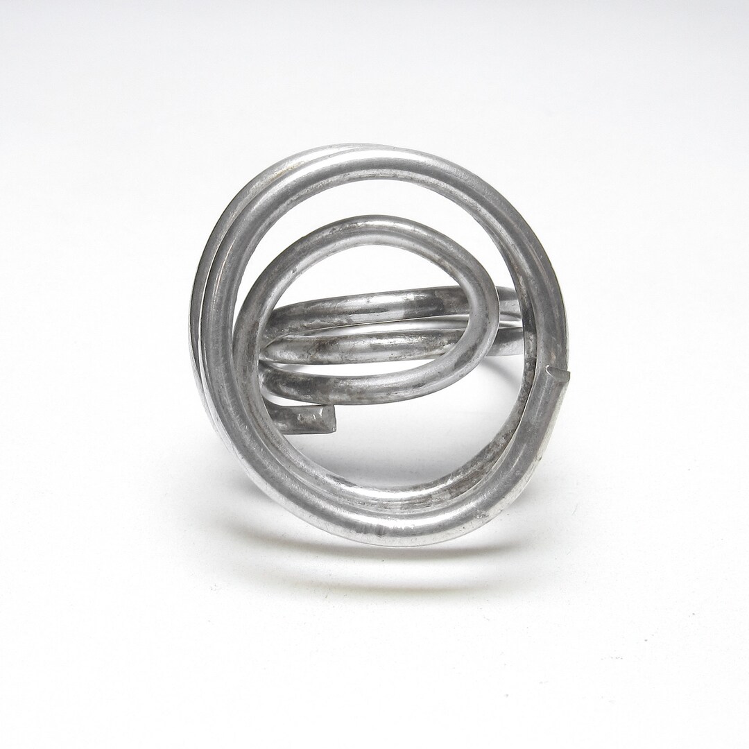 Large Sterling Silver Twist Coil Spring Ring Statement Ring Vintage - Etsy