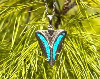 JHF Southwestern Sterling Silver Natural Blue Turquoise Chip Inlay