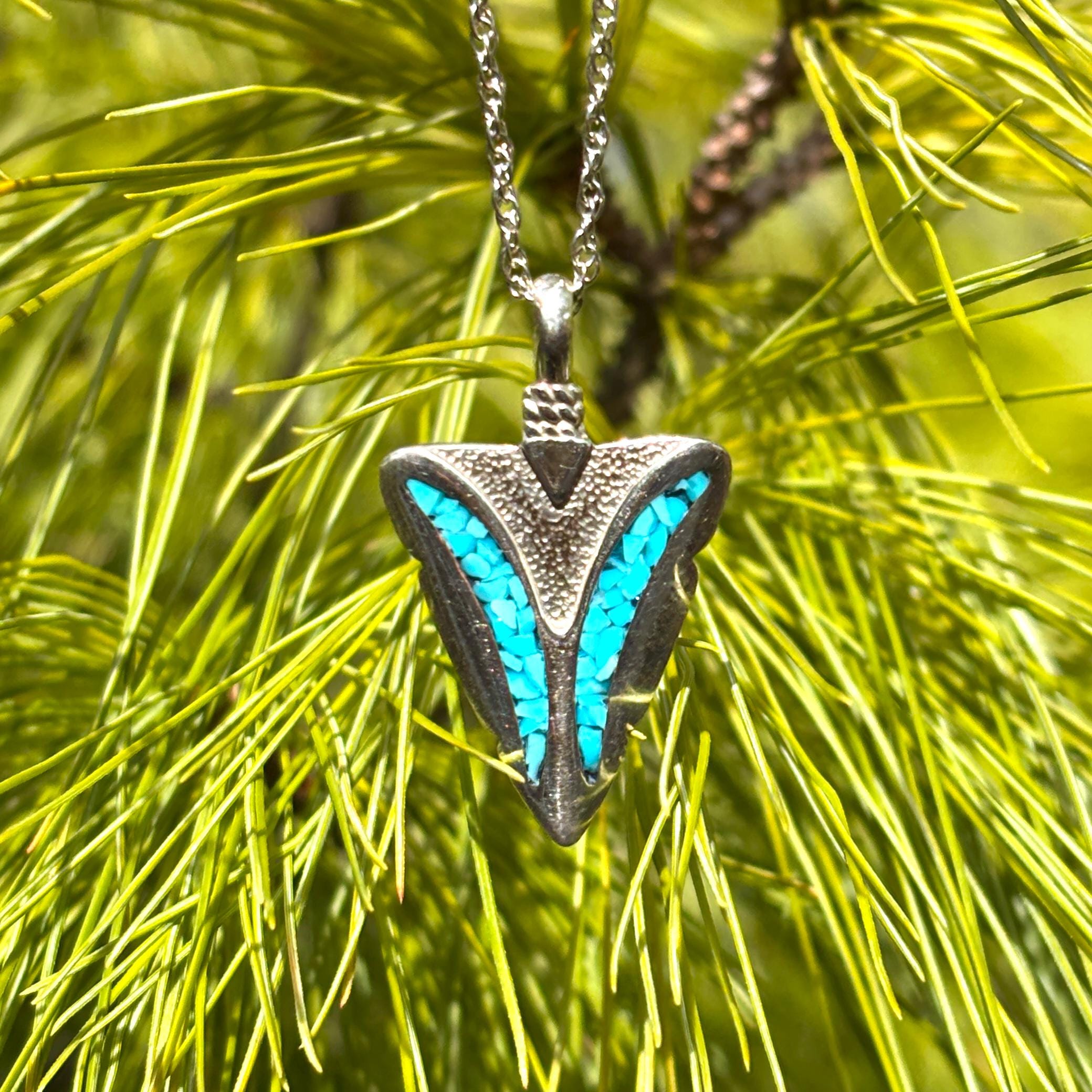JHF Southwestern Sterling Silver Natural Blue Turquoise Chip  display picture 3