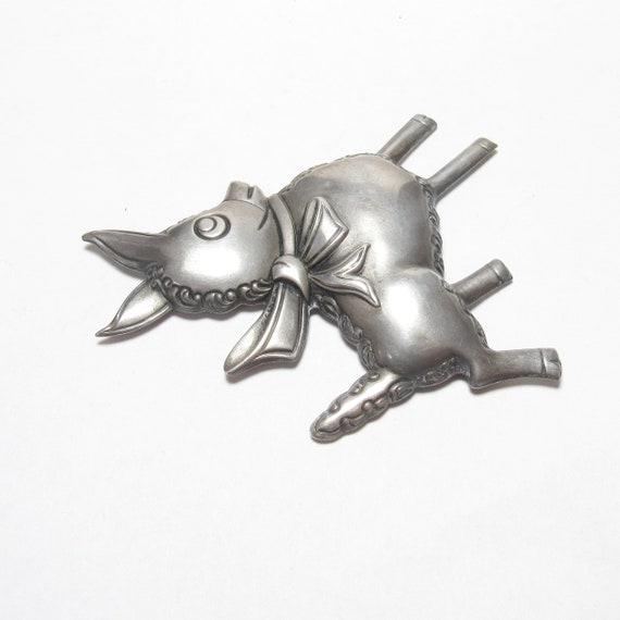 TRUART Sterling Silver Cute Detailed Cartoon Lamb… - image 2