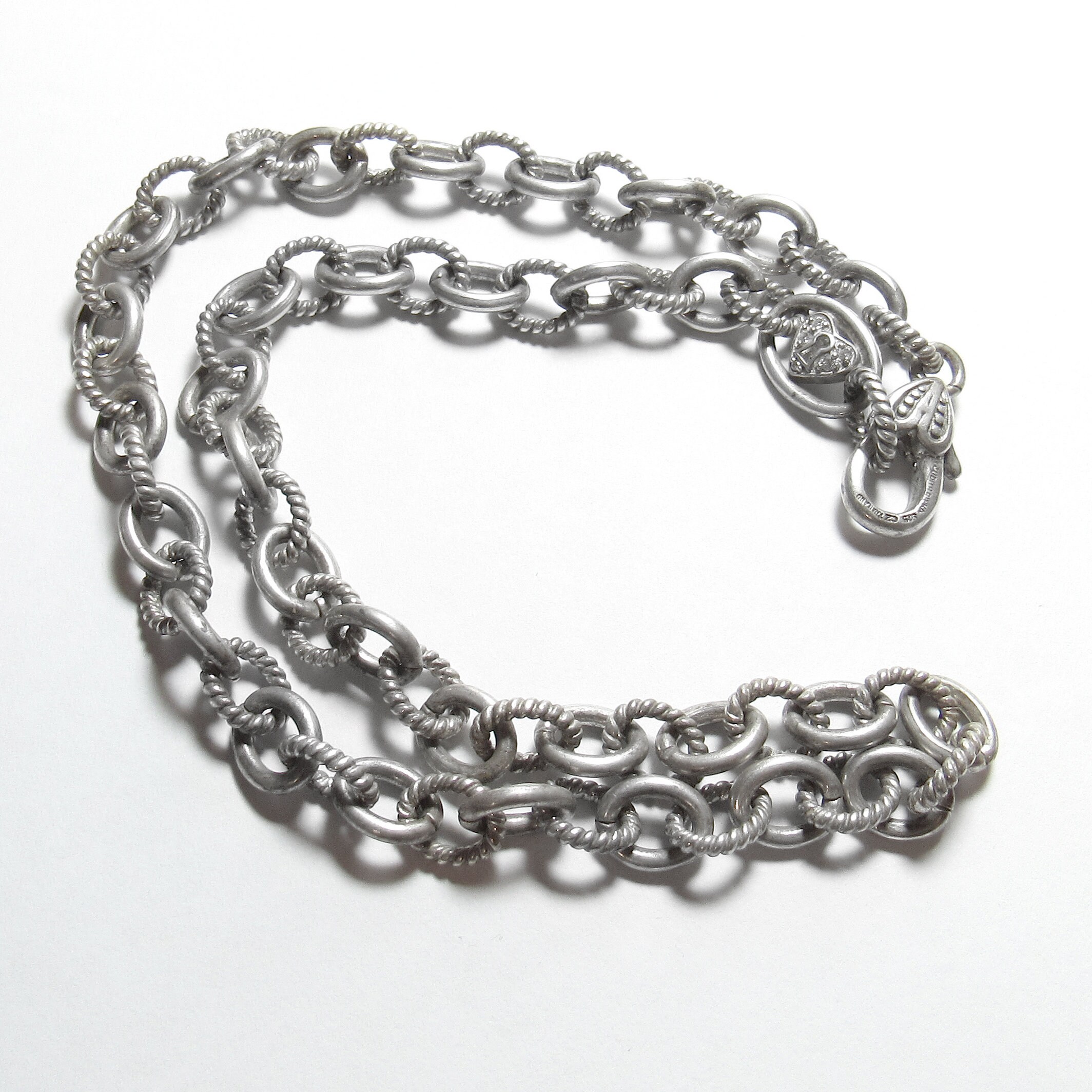 JUDITH RIPKA Sterling Silver Princess Style Necklace With