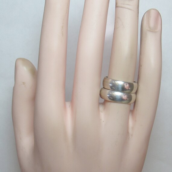 JEWELRY SET Two Sterling Silver Basic Design Wide… - image 4