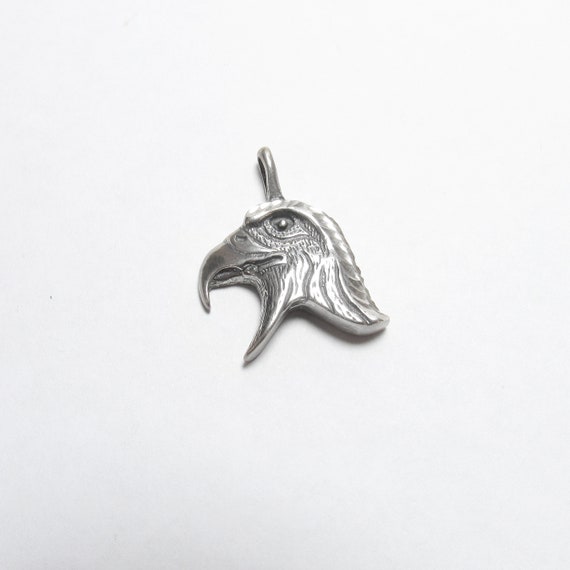 TED OTT Navajo Sterling Silver Detailed Eagle Hea… - image 1