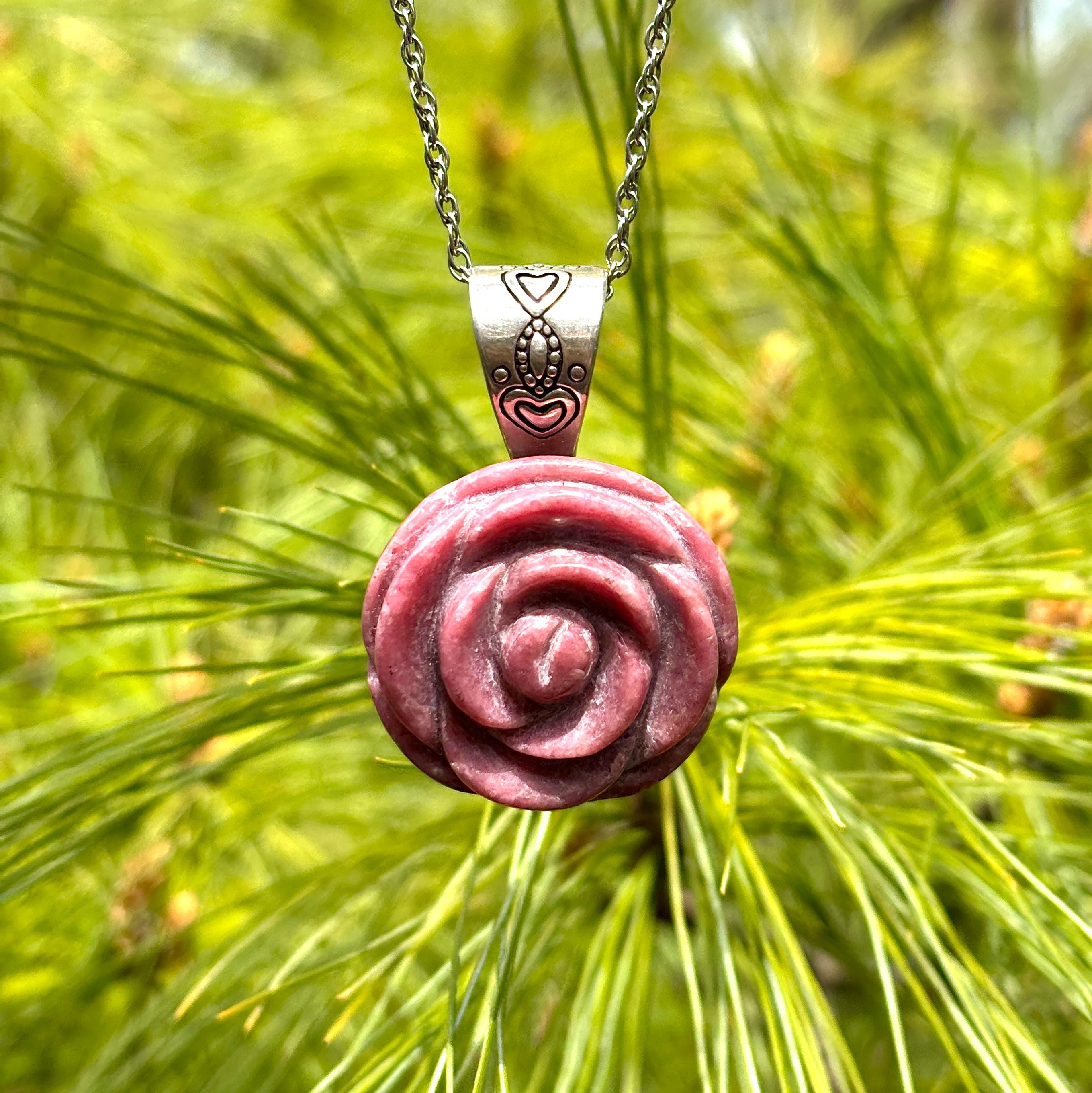 Carolyn Pollack キャロリン・ポラック　ペンダント Big CAROLYN POLLACK Relios Sterling Silver Carved Natural Pink