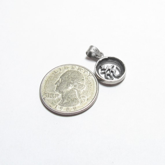 Little Sterling Silver Sacred Sound OM Round Pend… - image 3