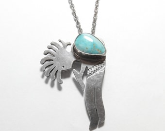 EDDIE CHEE Navajo Sterling Silver 3.00 Ct Natural Blue Candelaria