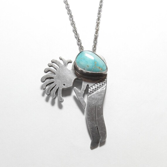 EDDIE CHEE Navajo Sterling Silver 3.00 Ct Natural Blue Candelaria