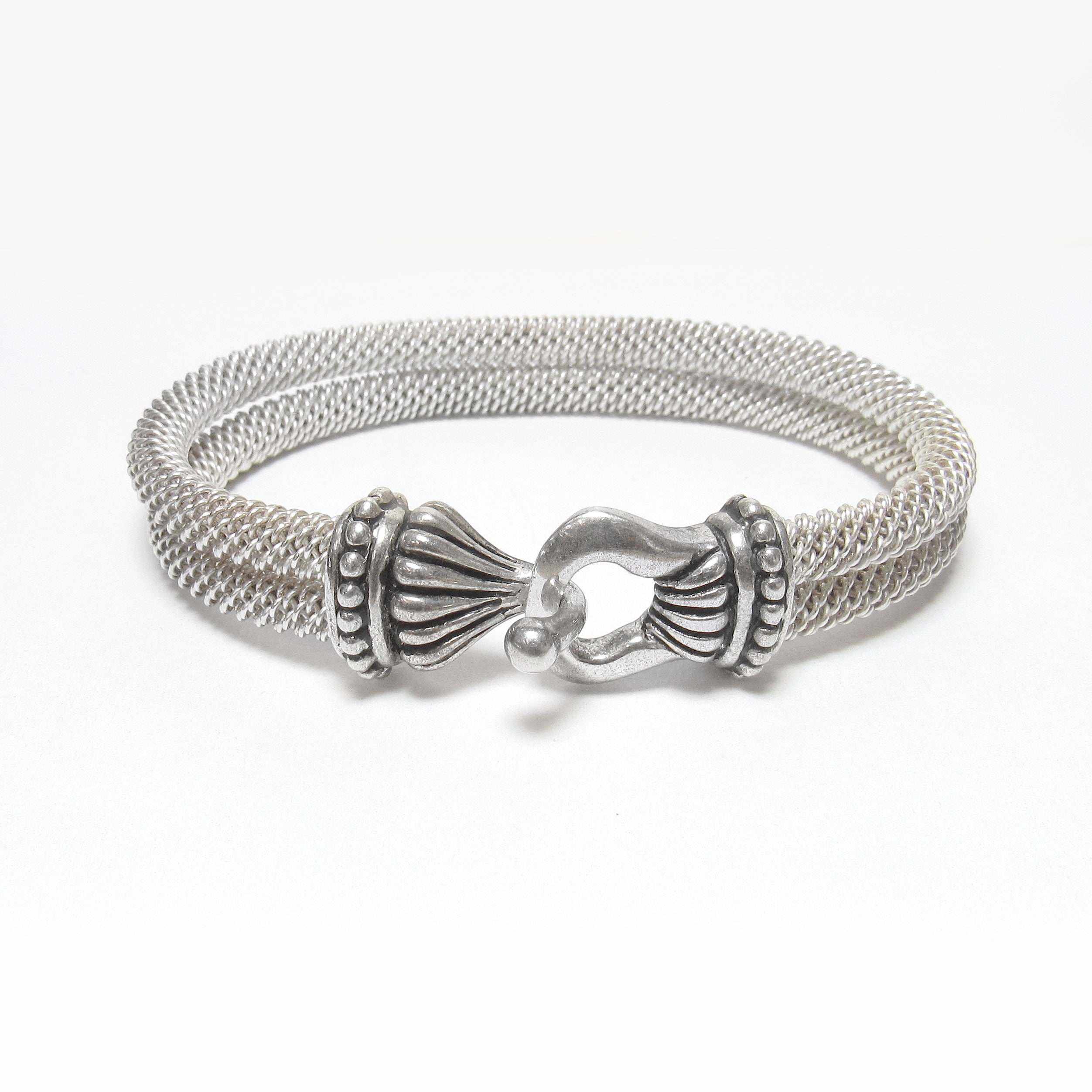JOSEPH ESPOSITO Sterling Silver Double Mesh Large Hook