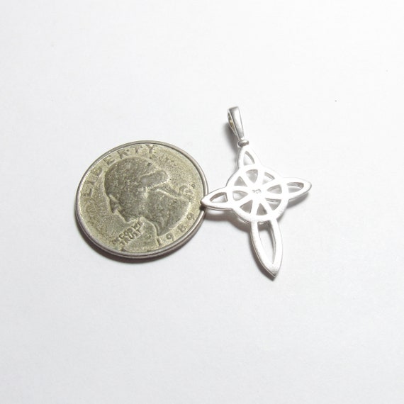 Sterling Silver Trinity Knot Celtic Cross Protect… - image 3