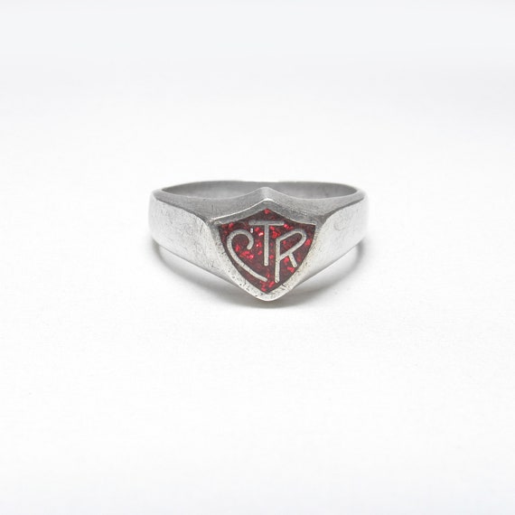 RING MASTERS Men's Sterling Silver Red Glitter Res