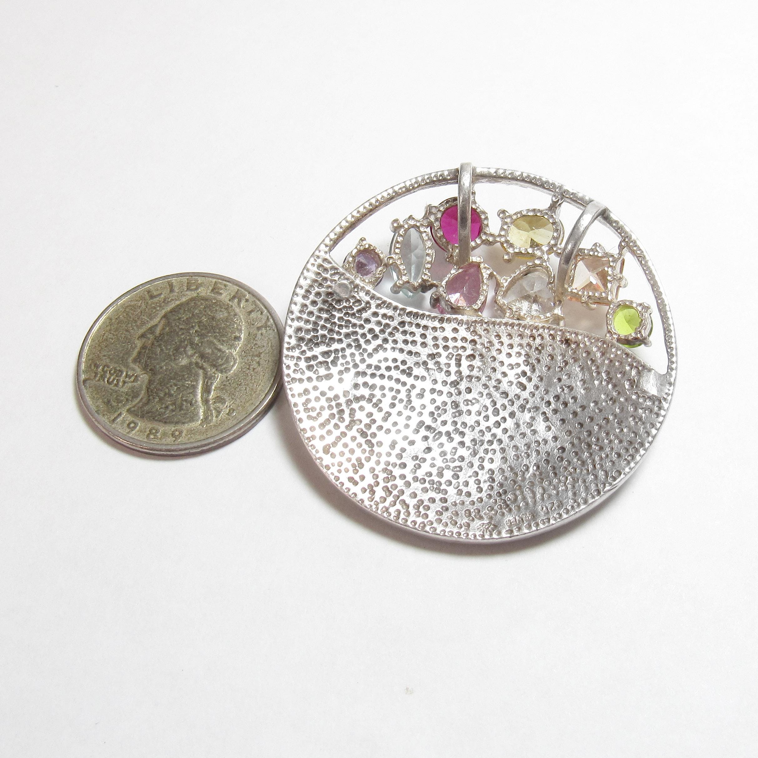Silver Eight Large Sterling Silver Eight Color Ice Lab Created Cubic Zirconia and ...