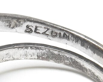 SEZGIN Sterling Silver Double Detailed Rose Flower Ring 1970's