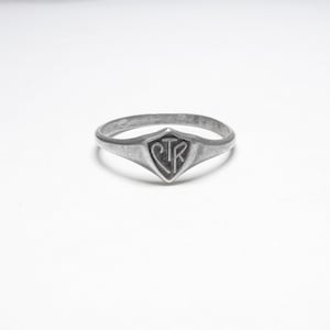 RING MASTERS Sterling Silver CTR "Choose The Right" Shield Faith Ring 1970's Vintage