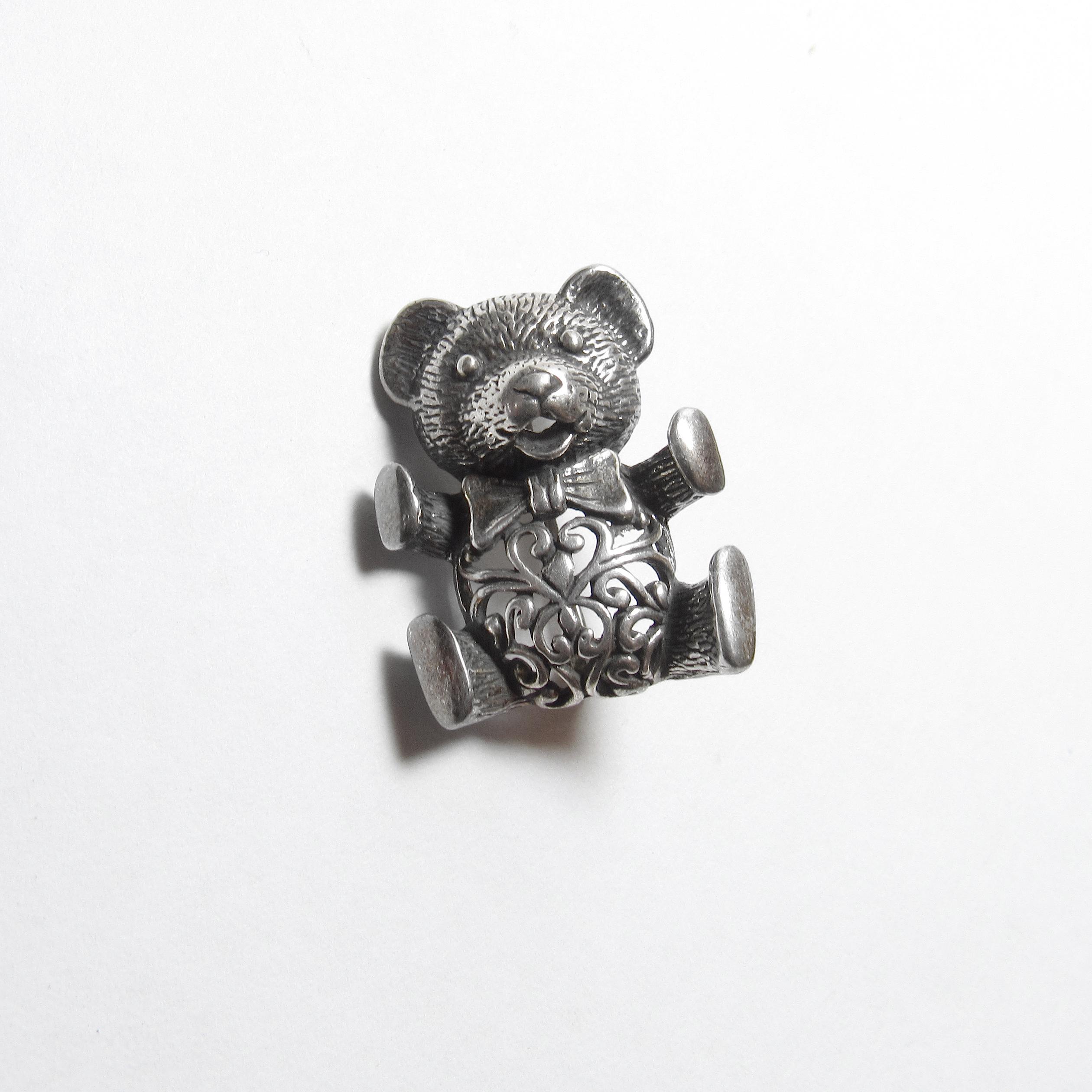 Sterling Bear Brooch - Etsy