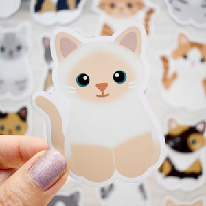 Flame point Siamese cat magnet, waterproof vinyl car magnet, cute refrigerator magnets, cartoon Siamese cat locker or fridge magnet