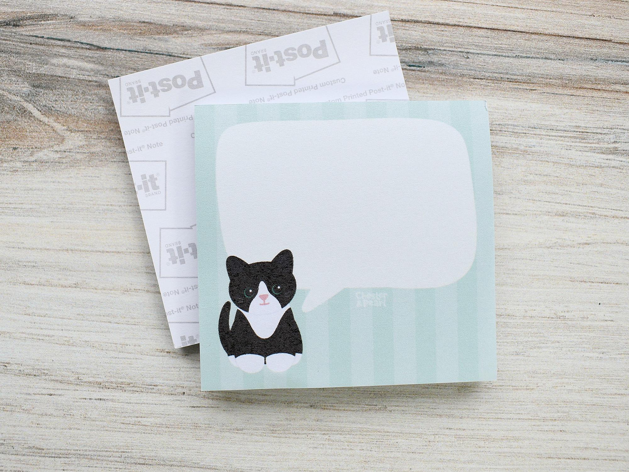 Tuxedo Cat Sticky Notes, Cute Postit Note Pad, Cartoon Post It Notepad ...