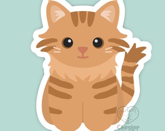 Long haired orange tabby cat magnet, waterproof vinyl car magnet, cute refrigerator magnets, cute cartoon long hair orange cat fridge magnet