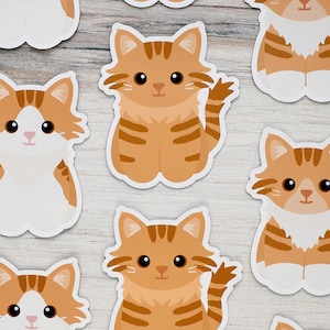 Long haired orange tabby cat magnet, waterproof vinyl car magnet, cute refrigerator magnets, cute cartoon long hair orange cat fridge magnet