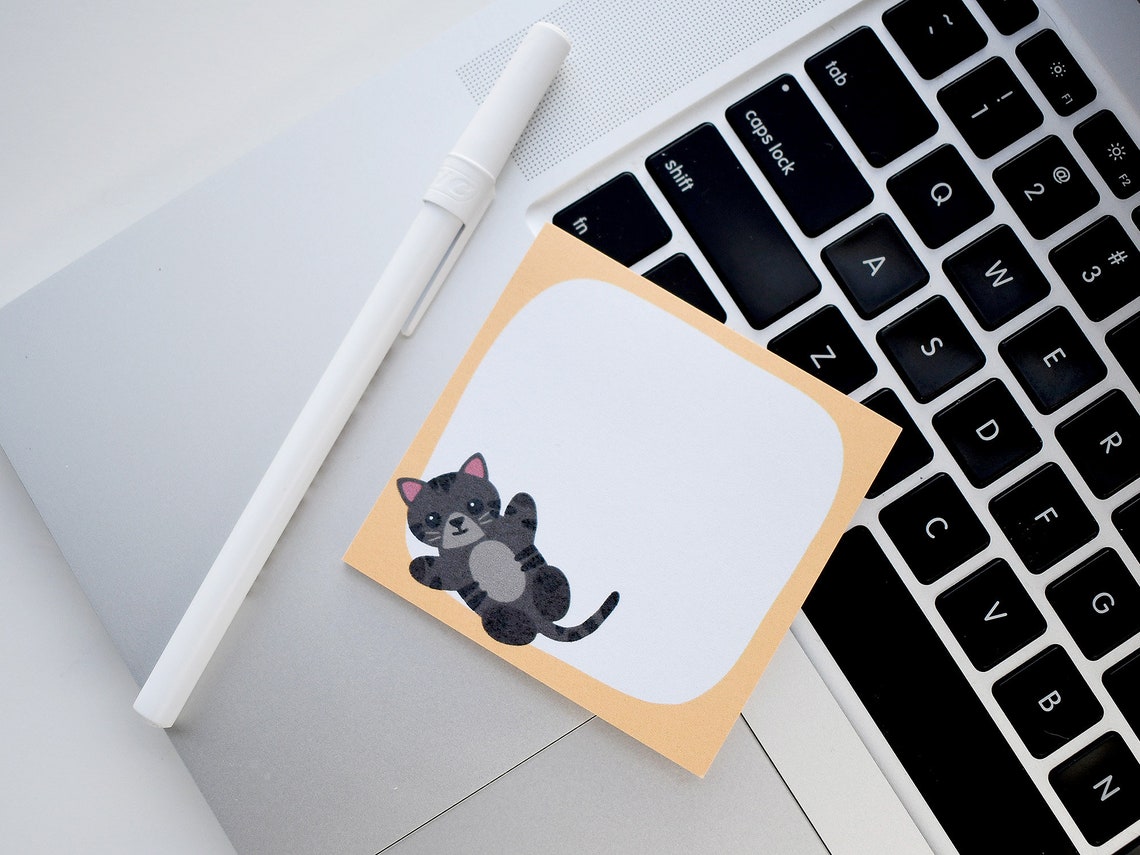 Tabby Cat Sticky Notes Cat Post It Notes Tabby Cat Gift | Etsy