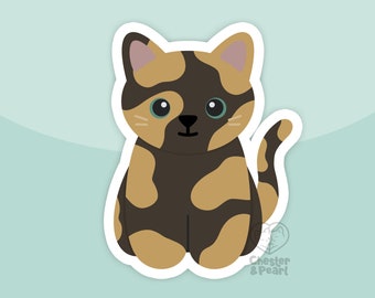 Tortie cat magnet, waterproof vinyl car magnet, cute die cut refrigerator magnets, cute cartoon tortoiseshell cat locker or fridge magnet