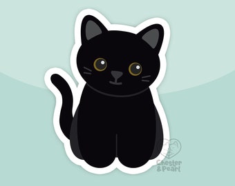 Black cat with amber eyes magnet, waterproof vinyl car magnet, cute refrigerator magnets, cute cartoon cat locker or fridge magnet