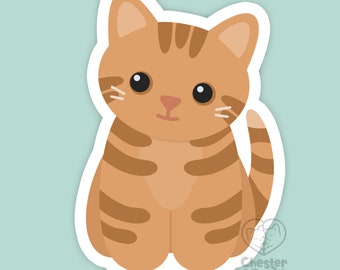 Orange tabby cat magnet, waterproof vinyl car magnet, cute refrigerator magnets, orange tabby cartoon cat fridge magnet, gift for cat lovers