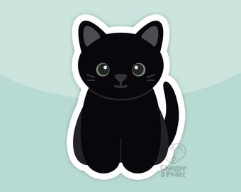 Black cat with green eyes magnet, waterproof vinyl car magnet, cute refrigerator magnets, cute cartoon cat locker or fridge magnet