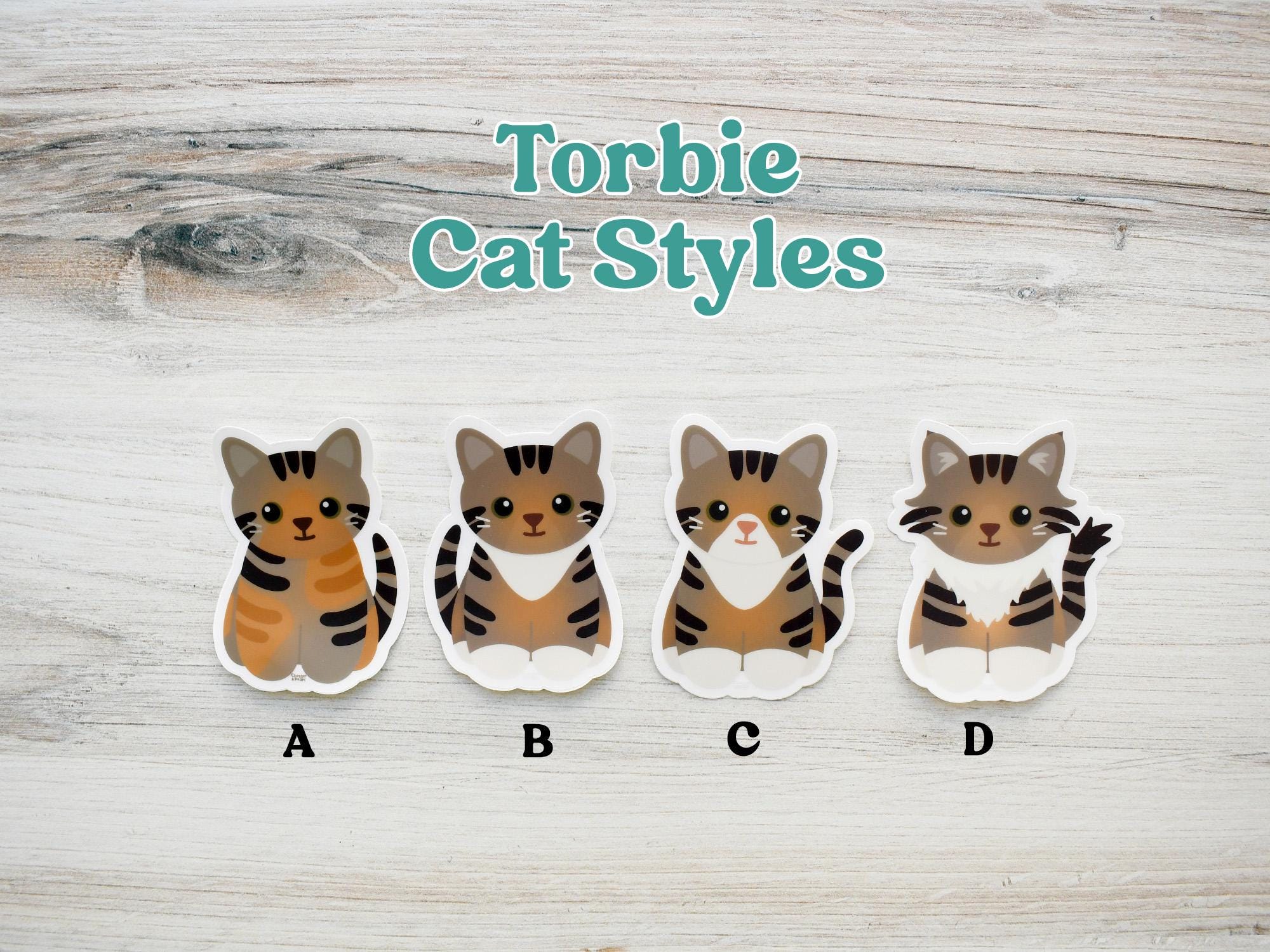Torbie Cat Vinyl Sticker, Tortie Tabby Decal for Water Bottle and ...