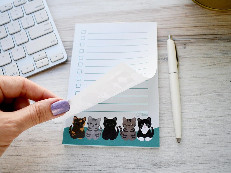 Cute Cat to Do List Memo Pad, Cute Daily Checklist Notepad for Teacher ...