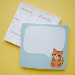 Orange tabby cat sticky notes, sticky note pad, cat stationery, orange cat notepad, cute memo pad, cat lover birthday gift, cat mom gift