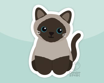 Seal point Siamese cat magnet, waterproof vinyl car magnet, cute refrigerator magnets, cartoon Siamese cat locker or fridge magnet