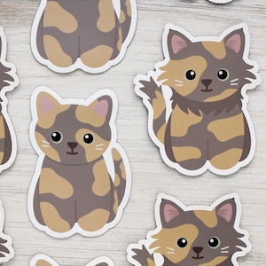 Dilute tortie cat magnet, waterproof vinyl car magnet, cute die cut refrigerator magnets, cute cartoon dilute tortoiseshell fridge magnet