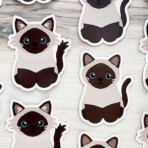 Seal point Siamese cat magnet, waterproof vinyl car magnet, cute refrigerator magnets, cartoon Siamese cat locker or fridge magnet