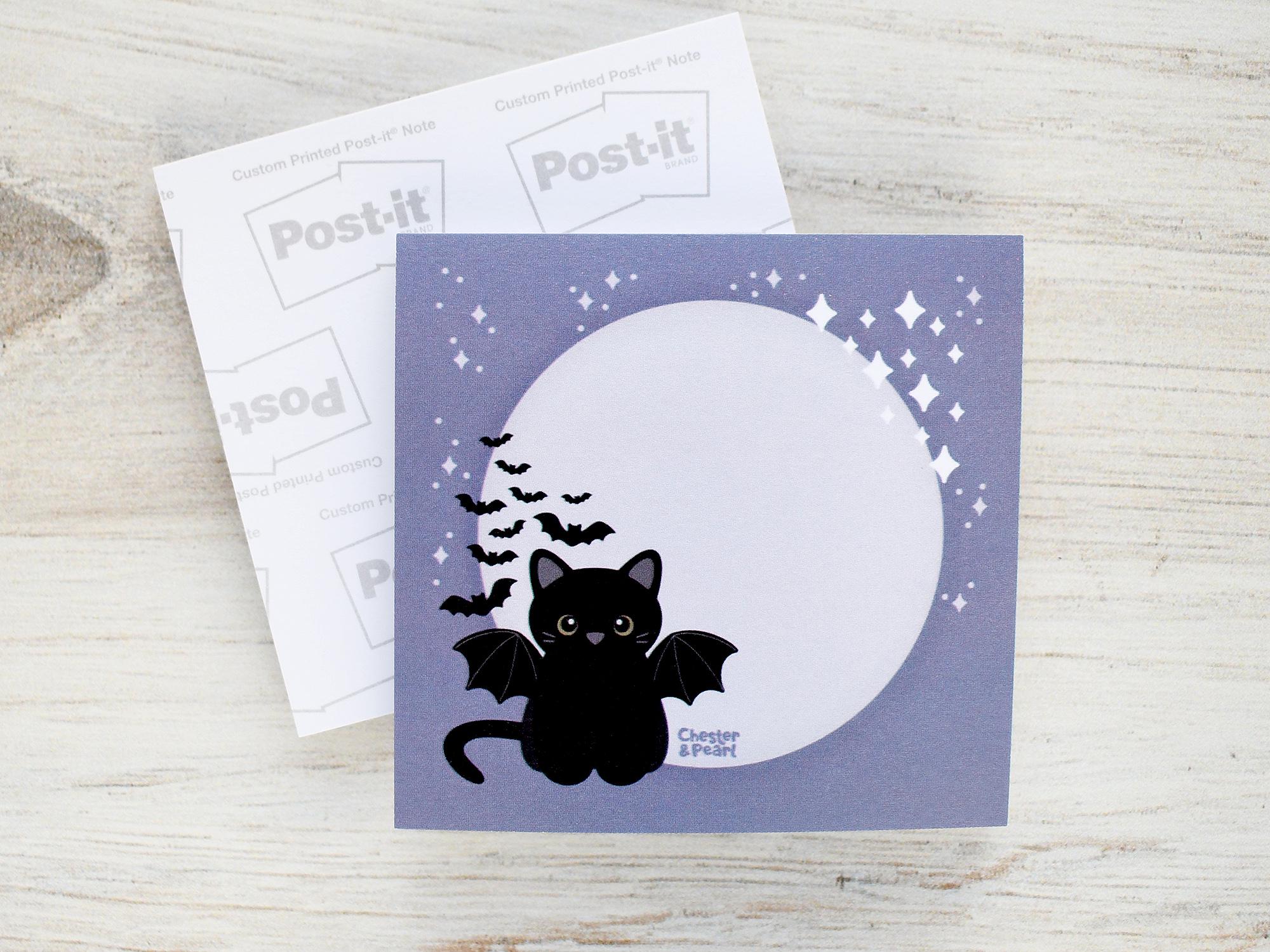 Halloween Black Cat Postit Notes, Cute Post It Note Pad, Spooky Season ...