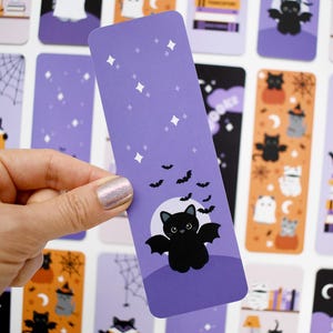 Halloween Black Cat Bookmark: Bookish Gift for Cat Lovers