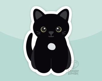 Black cat with white locket magnet, waterproof vinyl car magnet, cute refrigerator magnets, cute cartoon cat locker or fridge magnet