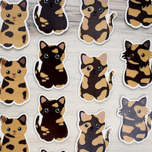Tortie cat magnet, waterproof vinyl car magnet, cute die cut refrigerator magnets, cute cartoon tortoiseshell cat locker fridge magnet
