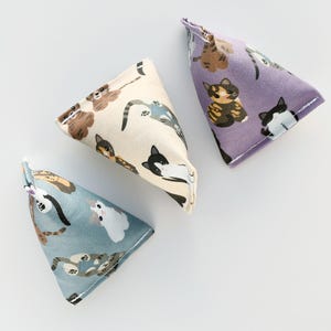 Catnip Crinkle Pillow Cat Toys: Handmade Canvas Kitten Toys, Set of 3