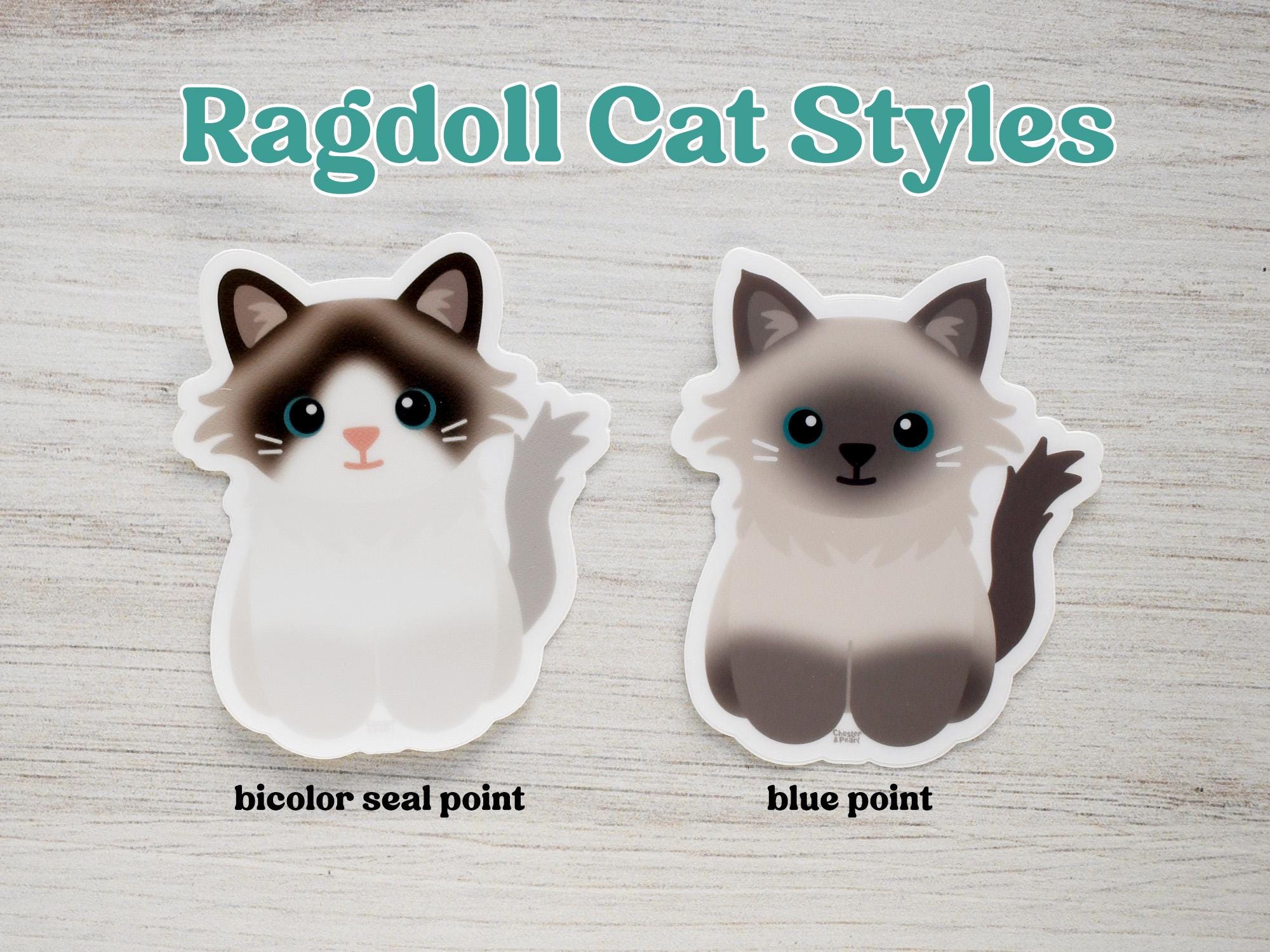 Ragdoll Cat Vinyl Sticker for Water Bottle and Laptop, Cute Cartoon ...