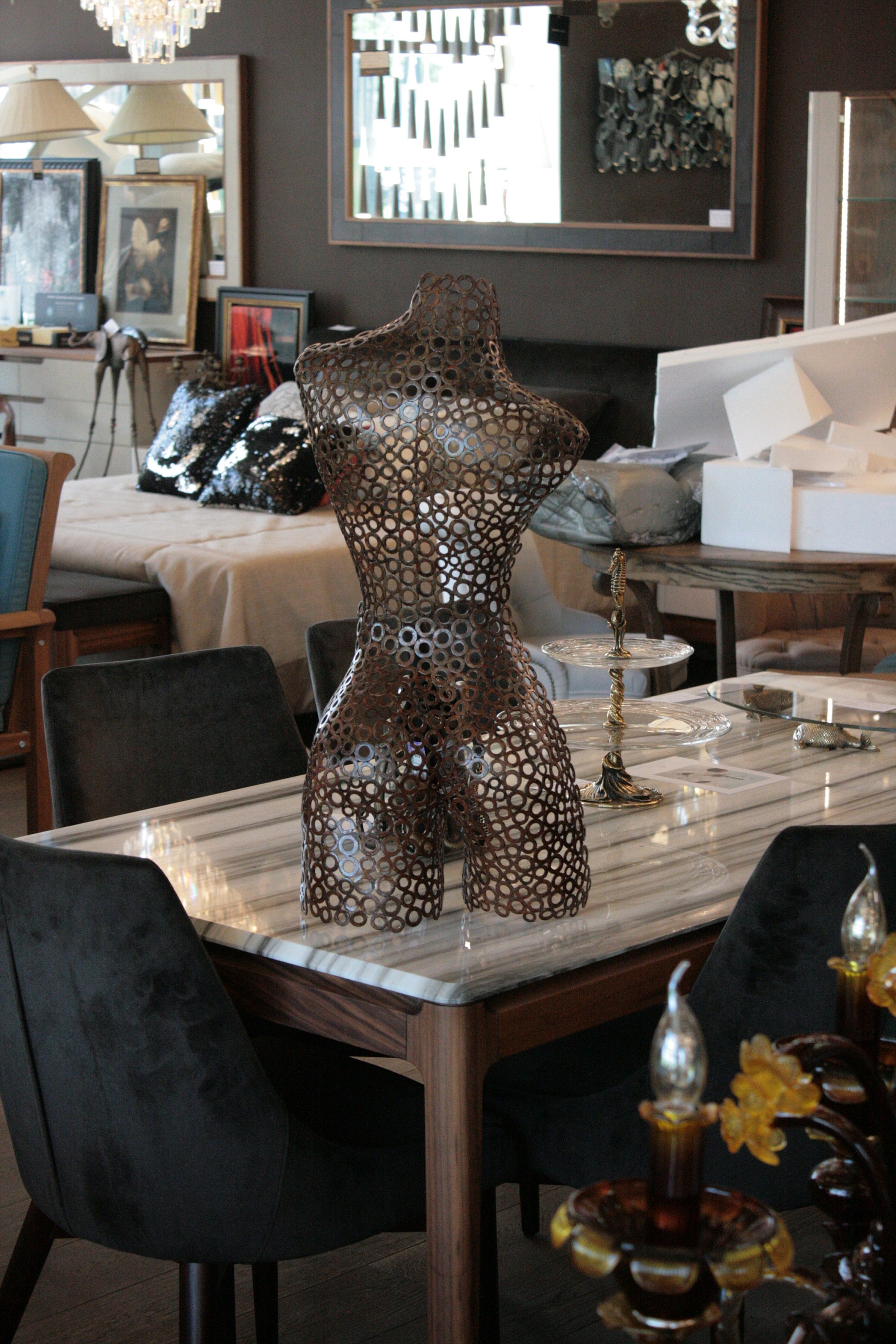 Metal Art free standing home decor Sculpture Torso Abstract Etsy