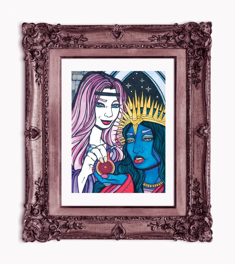Lilith /& Kali Original Art Goth Medieval Surrealist Art on Paper of Goddesses Hindu Madonna Saint Sarah Santa Sarah del Mar