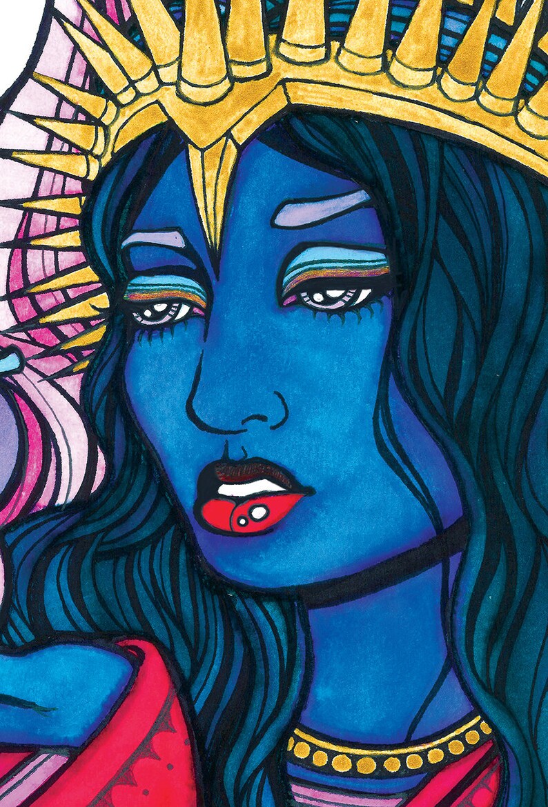 Lilith /& Kali Original Art Goth Medieval Surrealist Art on Paper of Goddesses Hindu Madonna Saint Sarah Santa Sarah del Mar