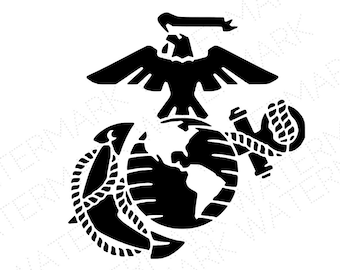 Marine Cutout Files for Cricut SVG and Silhouette Studio File Cut Out Stencil Decal Logo SVGS Military United States USA Usmc Corps Marines