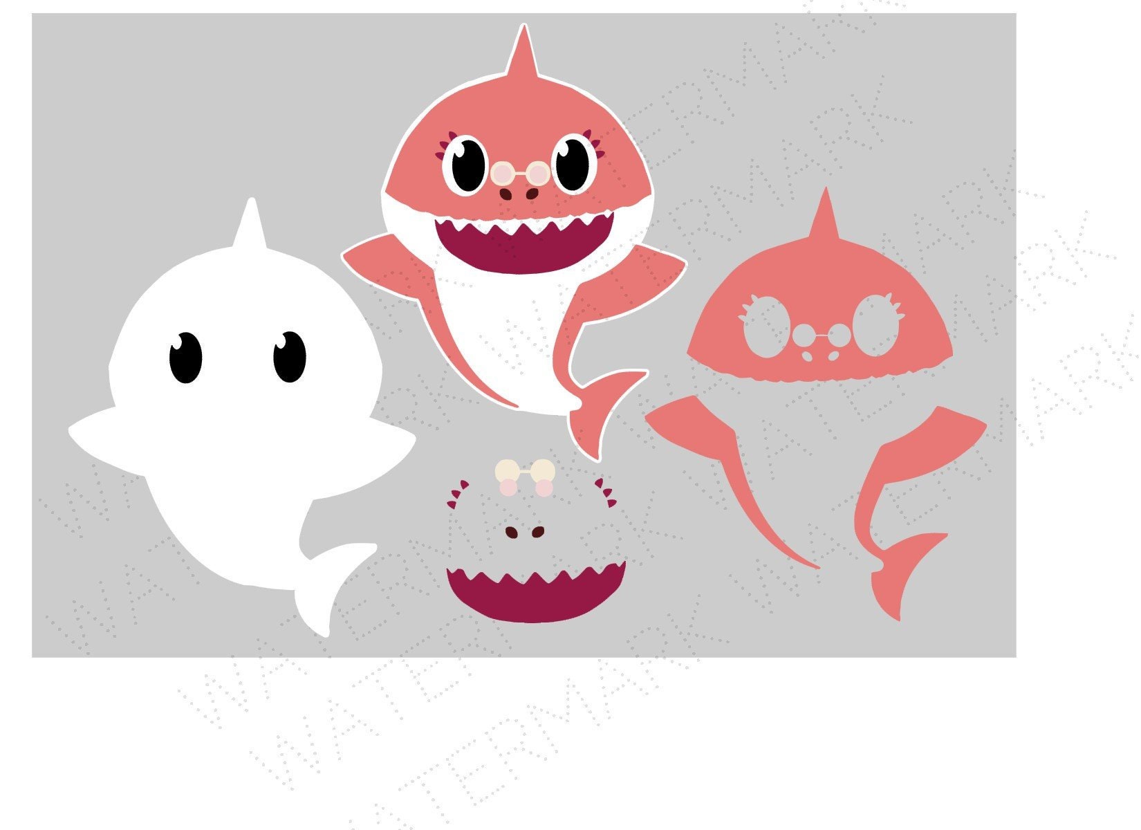 Download Grandma Shark Cutout Files for Cricut SVG and Silhouette ...